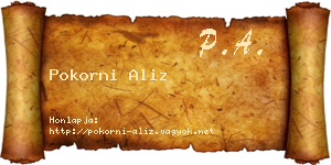 Pokorni Aliz névjegykártya